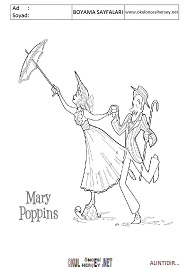 mary-poppins boyama sayfaları